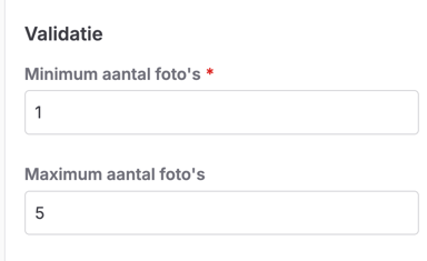 Minimum en maximum aantal foto's