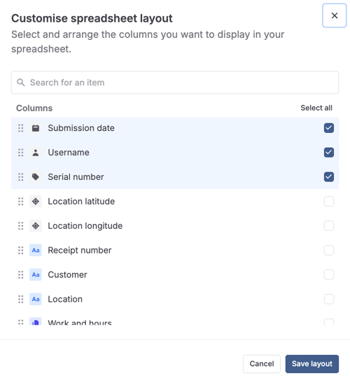 google-sheets-column-layout