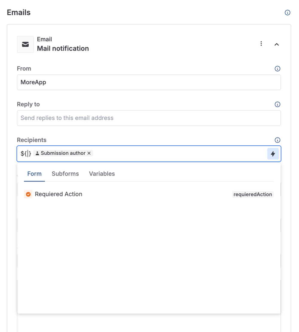 How to send an Email when Action is needed | MoreApp