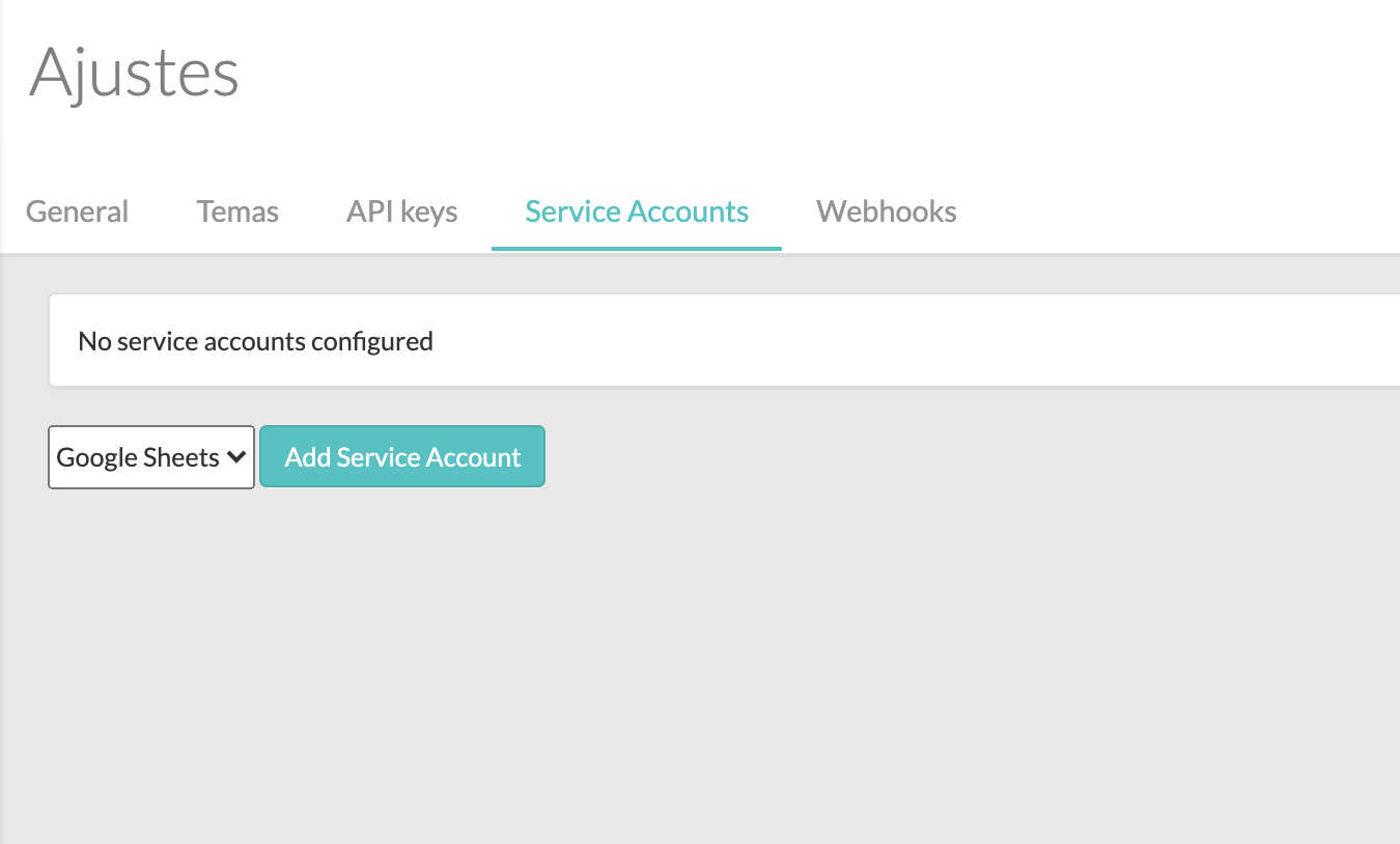 Configura Service Accounts en MoreApp