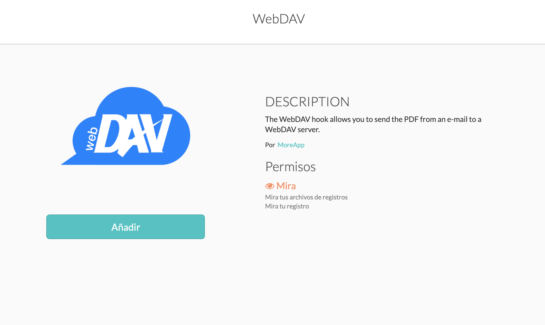 Integración WebDAV MoreApp