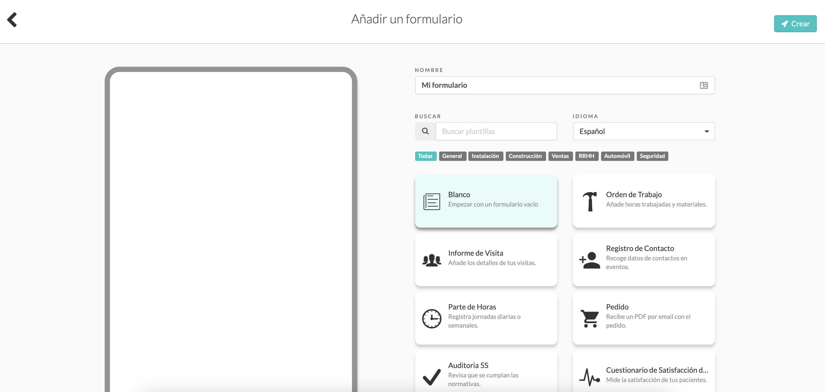 Nuevo Formulario MoreApp