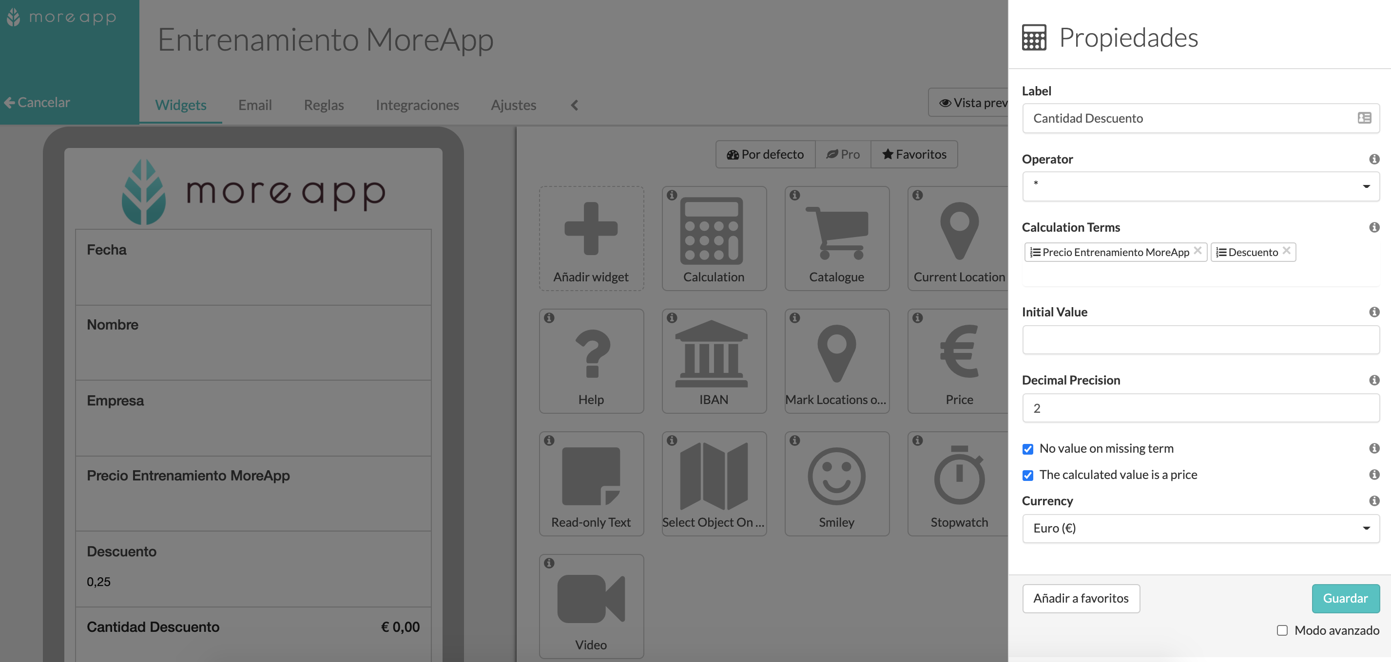 Calcula un Descuento con MoreApp