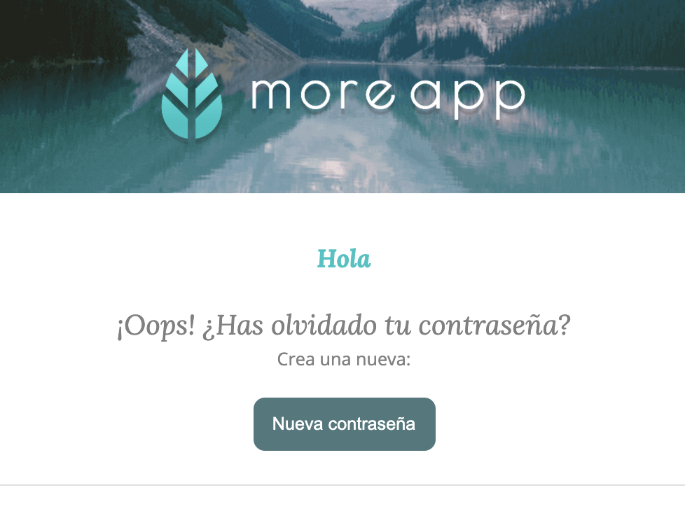 Nueva Contraseña MoreApp