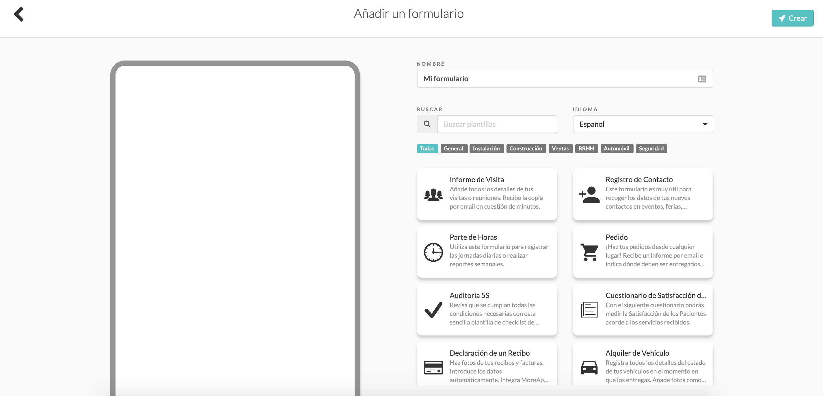 Plantillas Formularios Digitales MoreApp