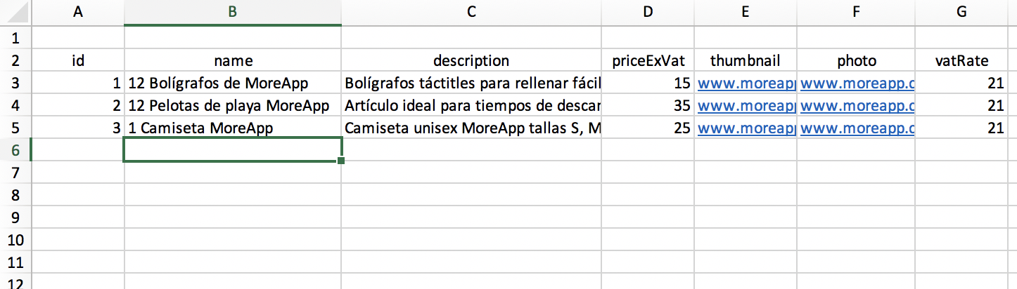 Base de datos Pedidos MoreApp