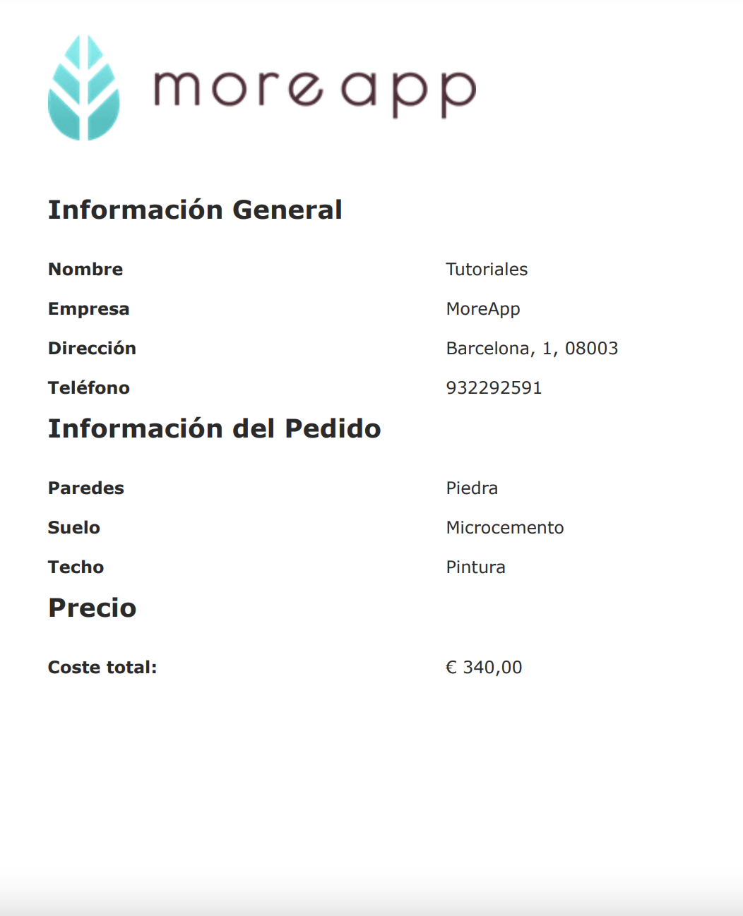 Informe PDF MoreApp